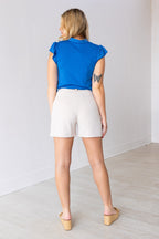 The Nicole V-Neck Top, Blue