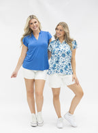 The Nicole V-Neck Top, Blue