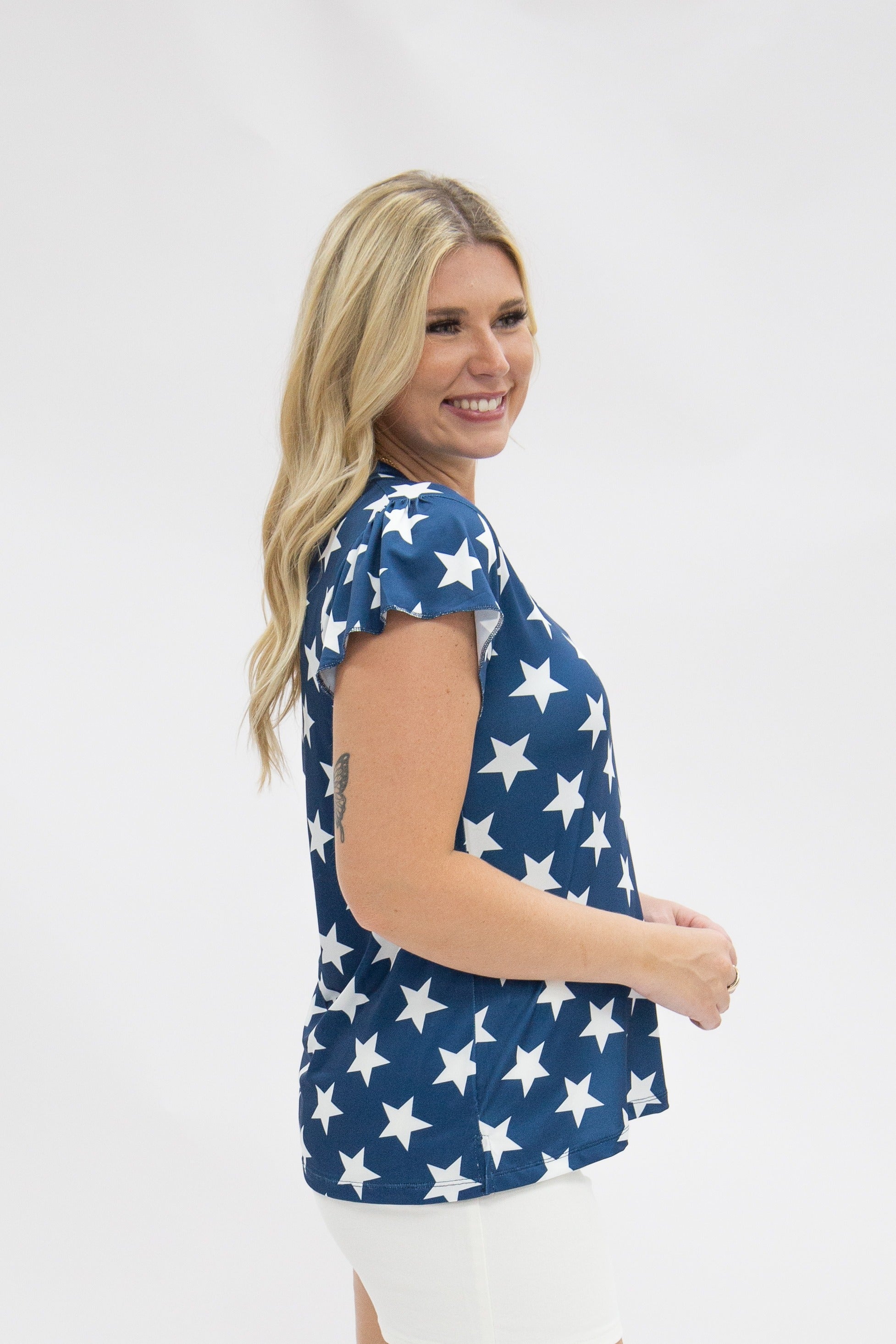 The Nicole V-Neck Top, Stars