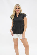 The Nicole V-Neck Top, Black