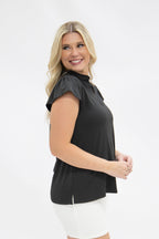 The Nicole V-Neck Top, Black