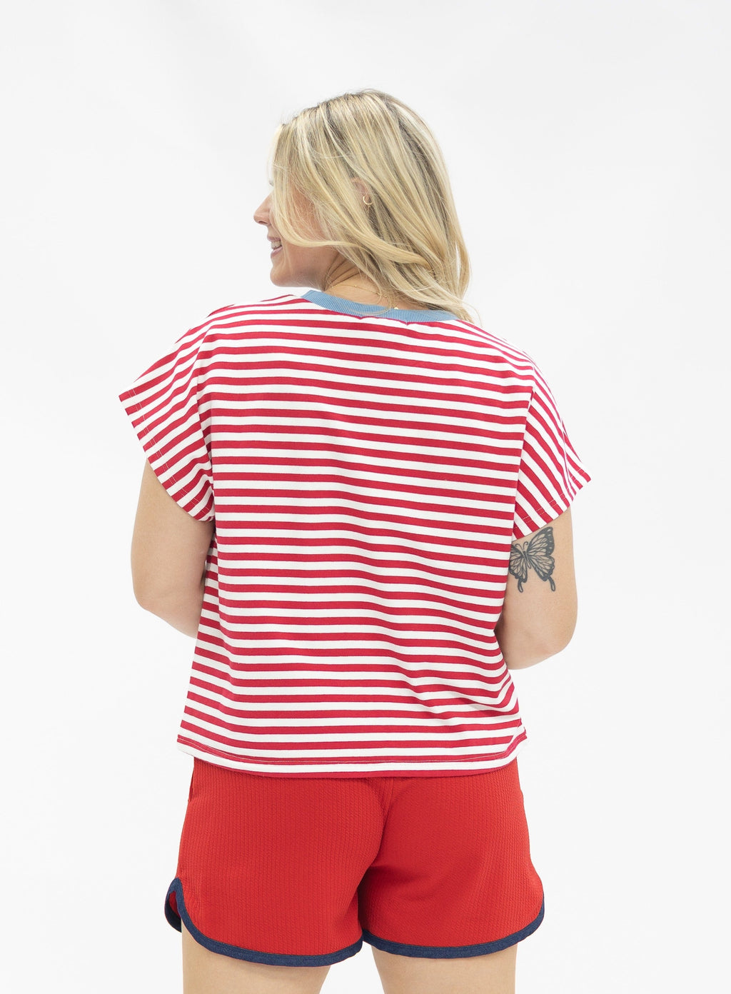 1776 on a Short Sleeve Stripe Top