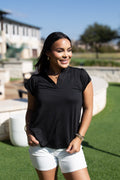 The Nicole V-Neck Top, Black