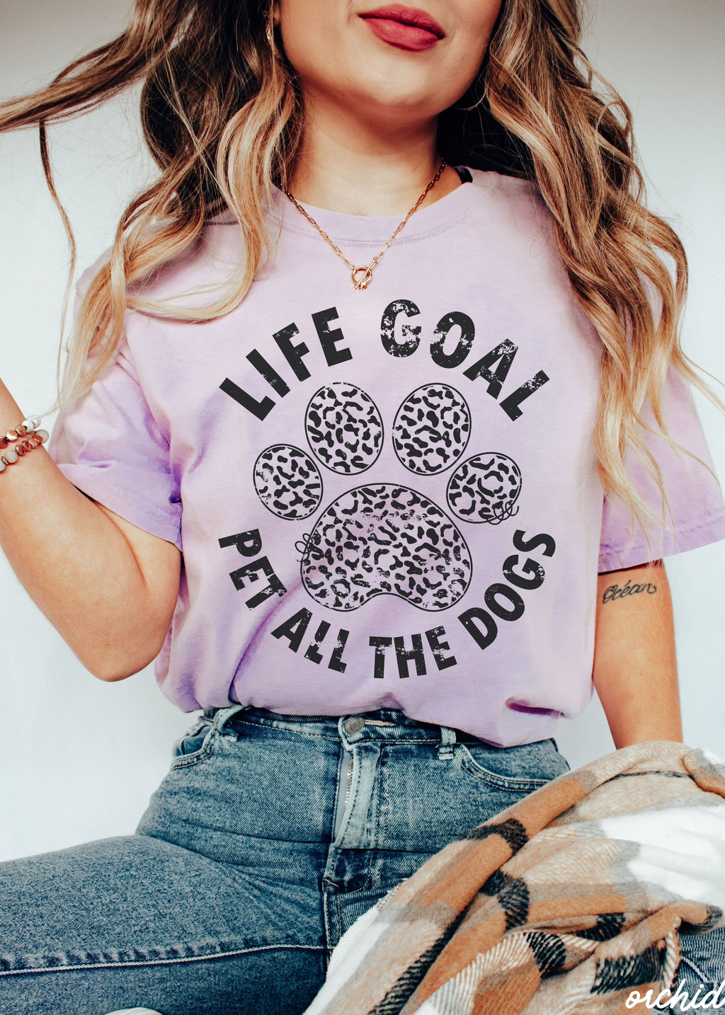 Pet All The Dogs Leopard Paw Graphic T-Shirt