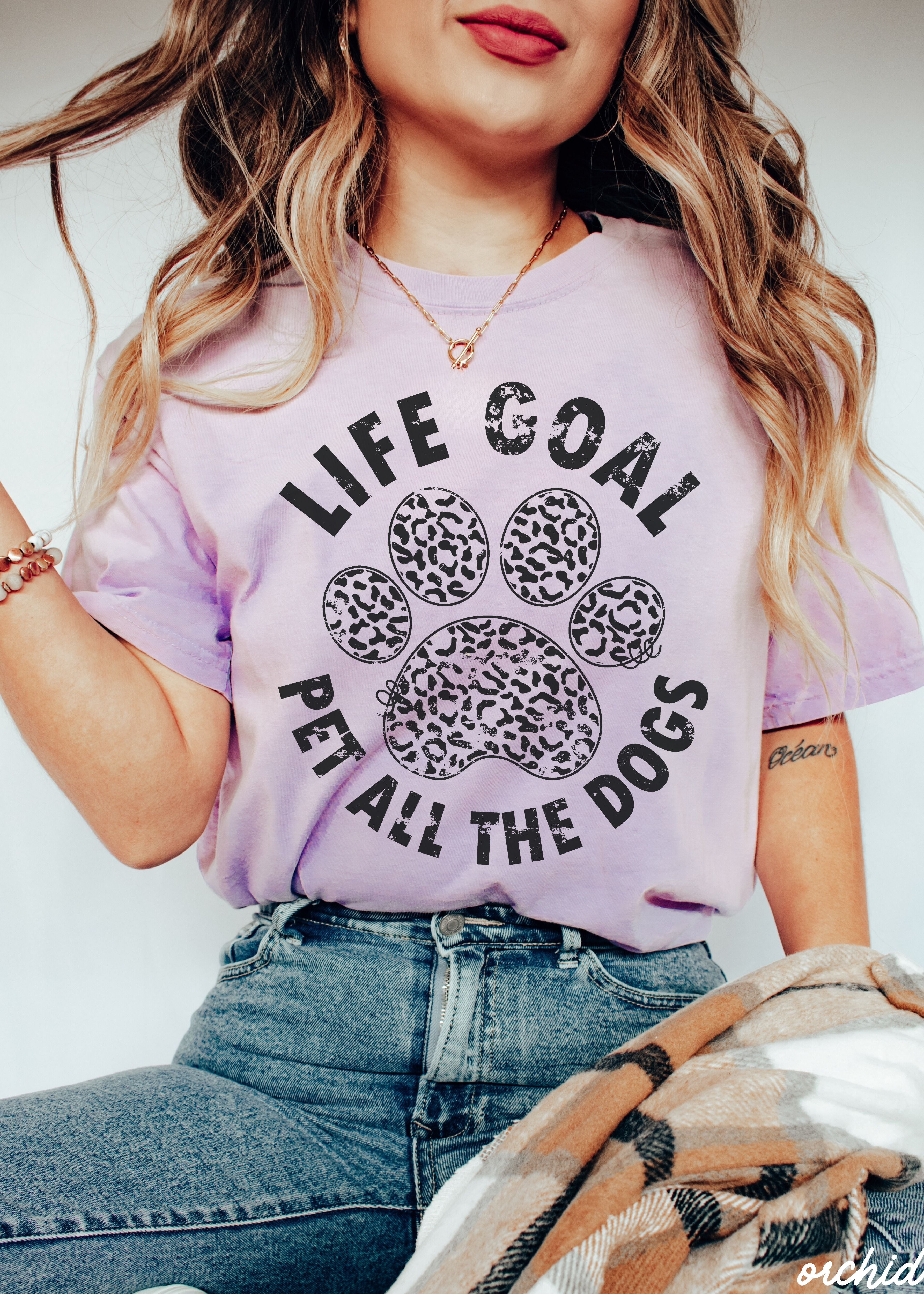 Pet All The Dogs Leopard Paw Graphic T-Shirt