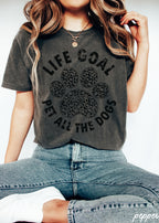 Pet All The Dogs Leopard Paw Graphic T-Shirt