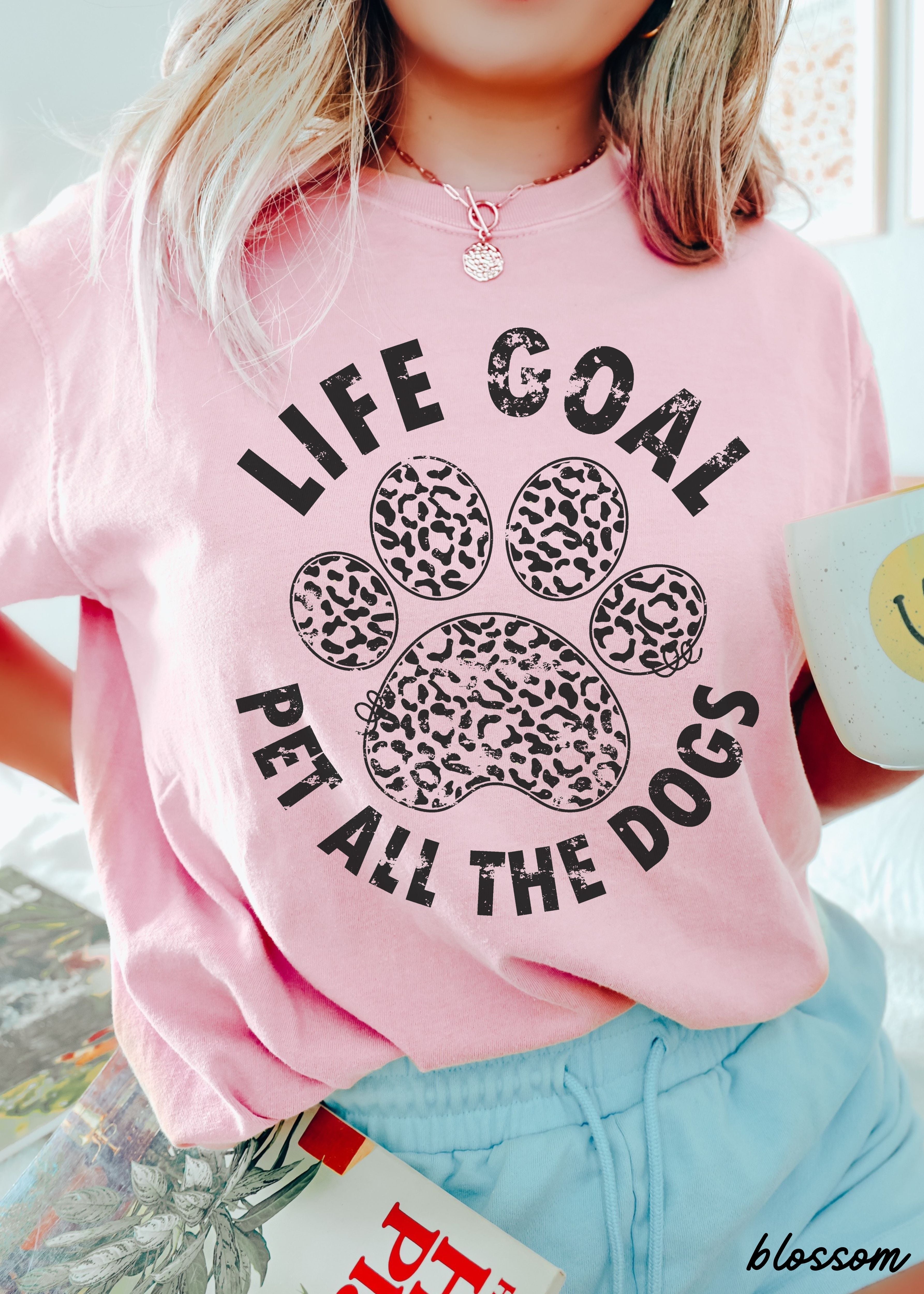 Pet All The Dogs Leopard Paw Graphic T-Shirt