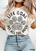 Pet All The Dogs Leopard Paw Graphic T-Shirt