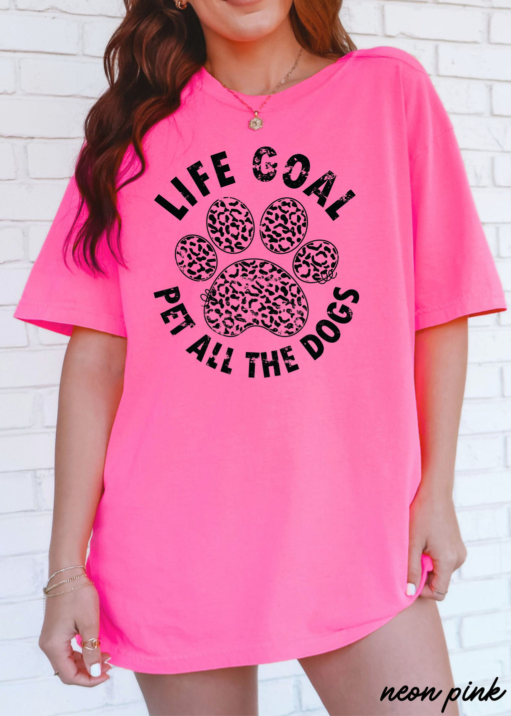 Pet All The Dogs Leopard Paw Graphic T-Shirt