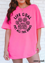 Pet All The Dogs Leopard Paw Graphic T-Shirt