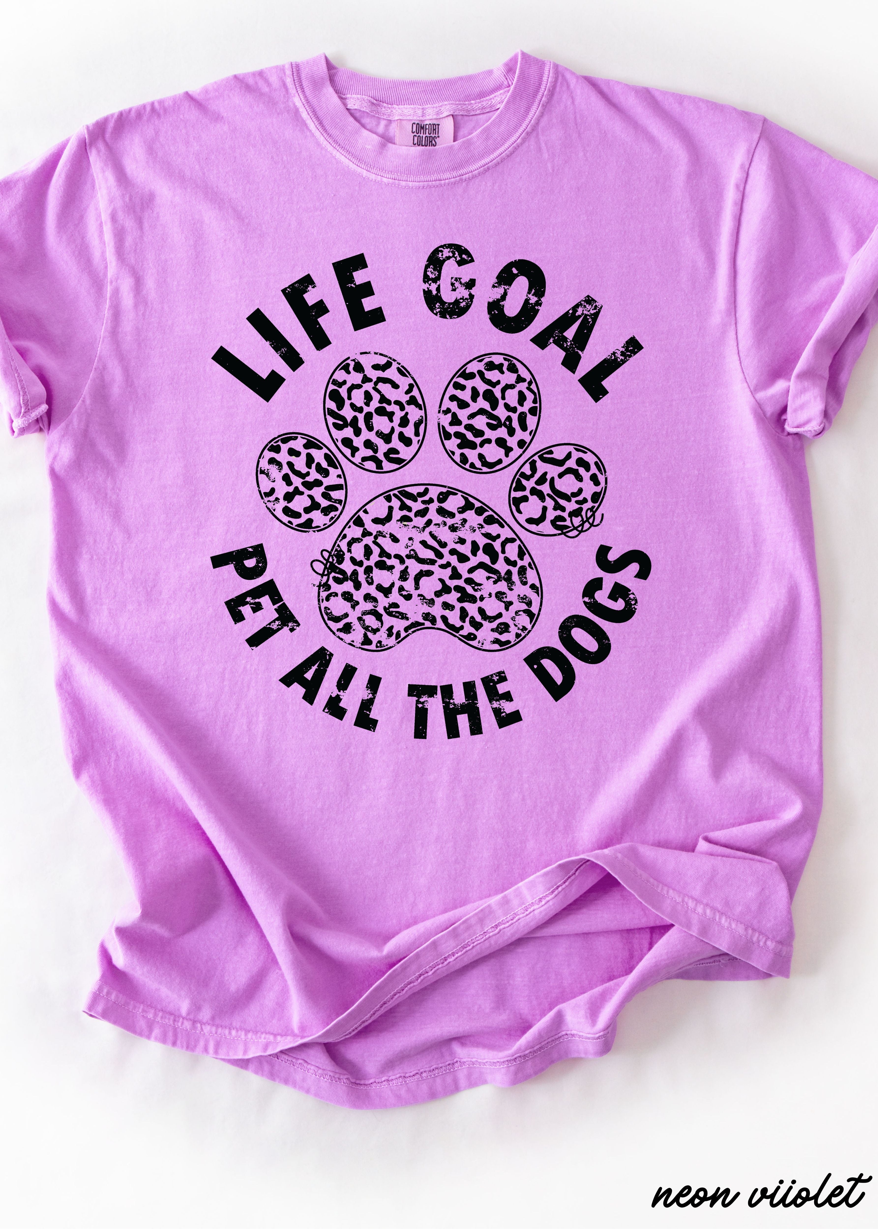 Pet All The Dogs Leopard Paw Graphic T-Shirt