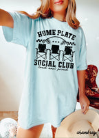 Home Plate Social Club Graphic T-Shirt – Baseball Game Day Shirt