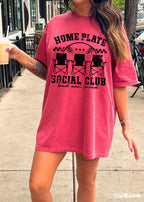 Home Plate Social Club Graphic T-Shirt – Baseball Game Day Shirt
