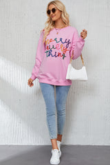 Merry Everything Tinsel Dropped Shoulder Sweatshirt