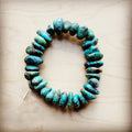 Chunky natural turquoise stretch bracelet with large raw stones in varied shapes and sizes, Western boho statement jewelry piece