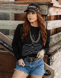 Black Boot Stitch Graphic Sweatshirt