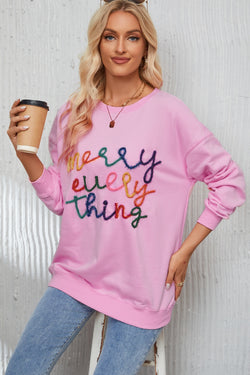 Merry Everything Tinsel Dropped Shoulder Sweatshirt