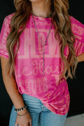 Women’s hot pink Country Girl graphic T-shirt, bold western casual rodeo style tee for everyday cowgirl outfits and festival wear.