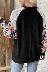 Printed Round Neck Long Sleeve Top