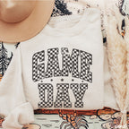 Game Day Checkered Sweatshirt *6 Colors (S-3X)