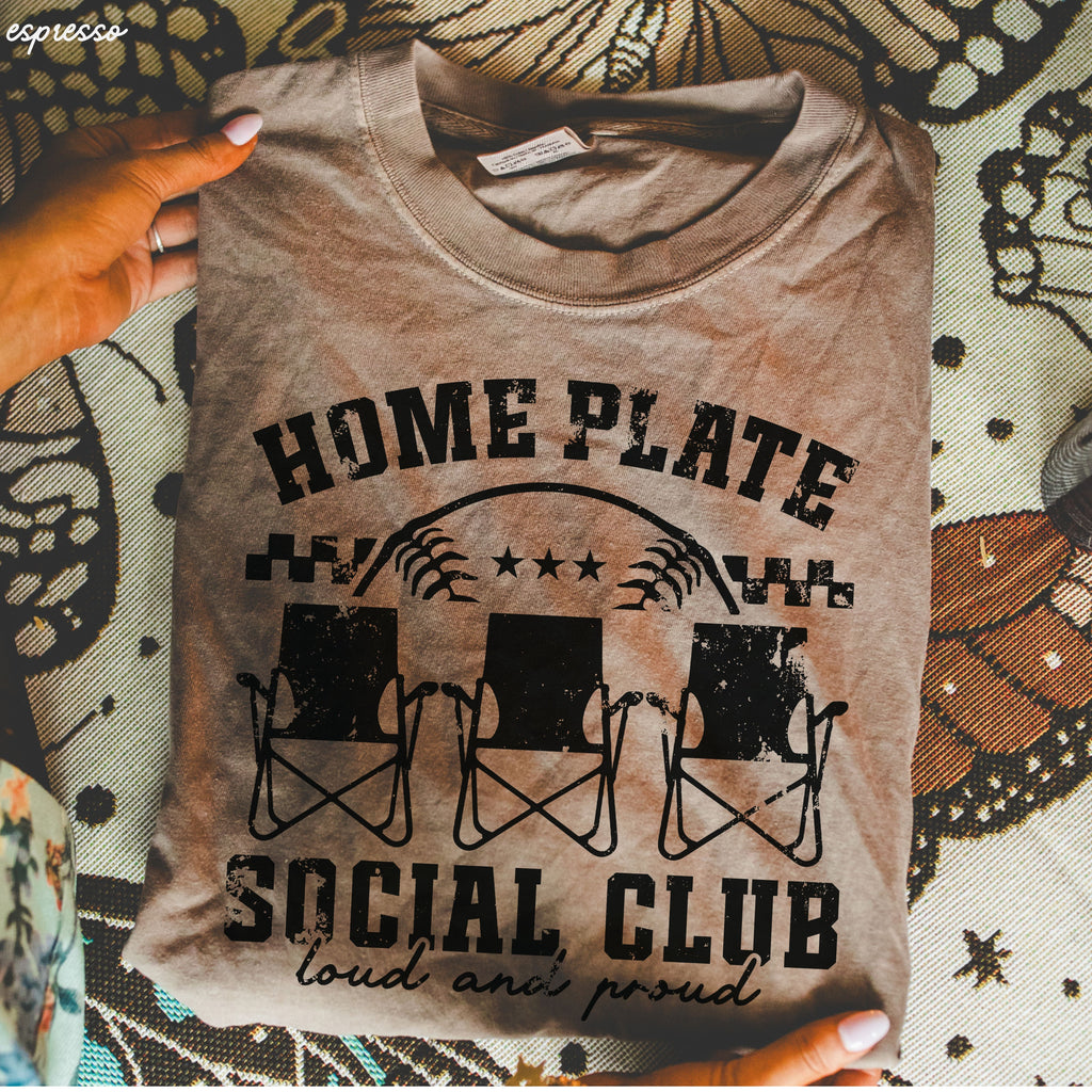 Home Plate Social Club Graphic T-Shirt – Baseball Game Day Shirt