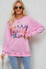 Merry Everything Tinsel Dropped Shoulder Sweatshirt