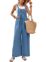 Full Size Square Neck Wide Strap Overalls