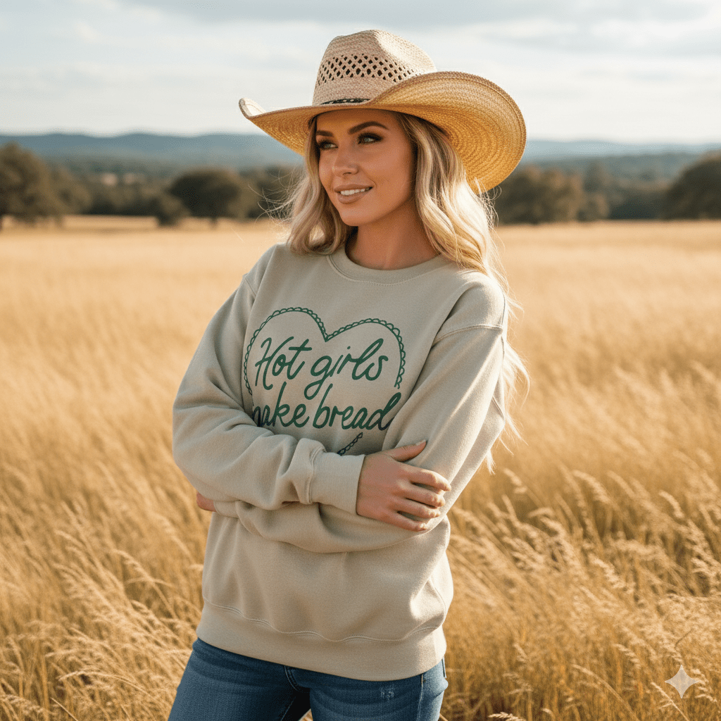 Hot Girls Make Bread Graphic Sweatshirt