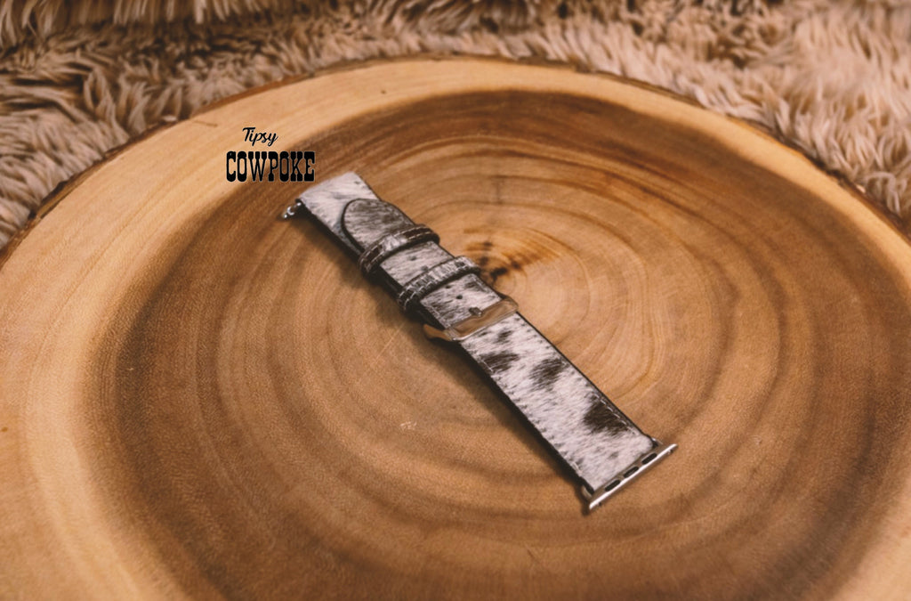 Hair on Hide Leather Apple Watch Band 42mm/44mm