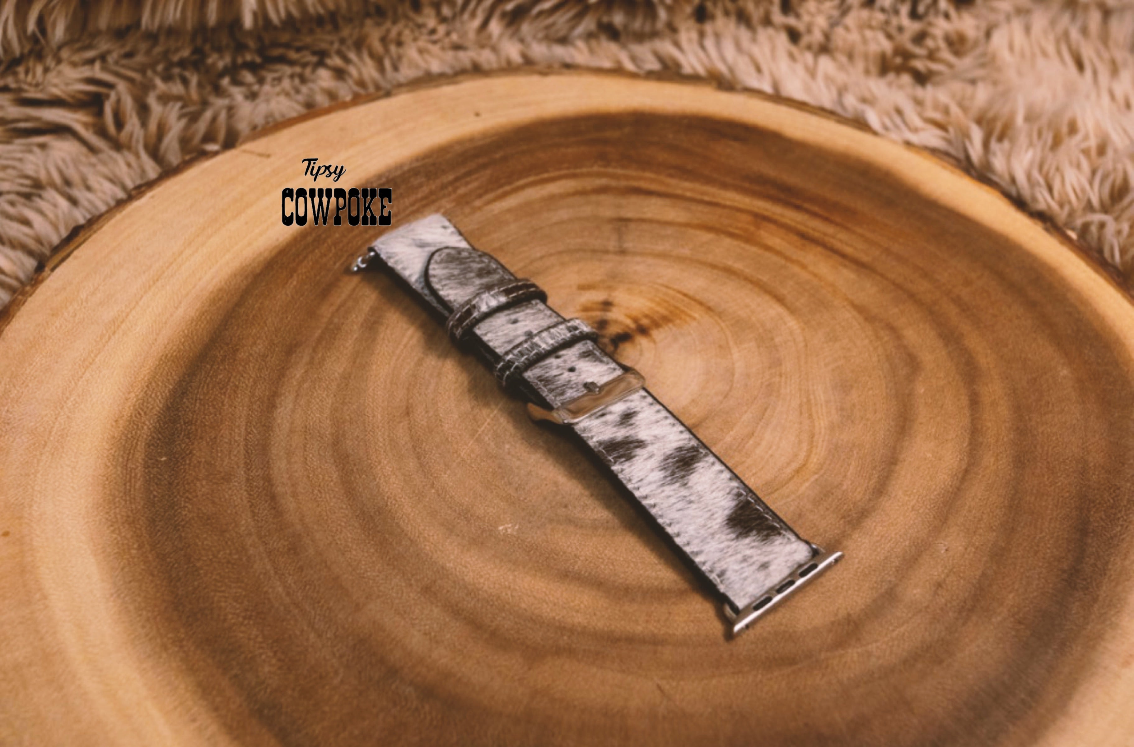 Hair on Hide Leather Apple Watch Band 42mm/44mm