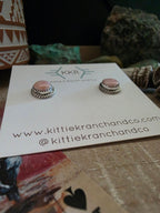ESTHER WHITE PINK CONCH SHELL STUD EARRINGS