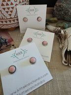 ESTHER WHITE PINK CONCH SHELL STUD EARRINGS