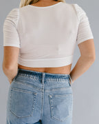 Ruched Sleeve Halftee