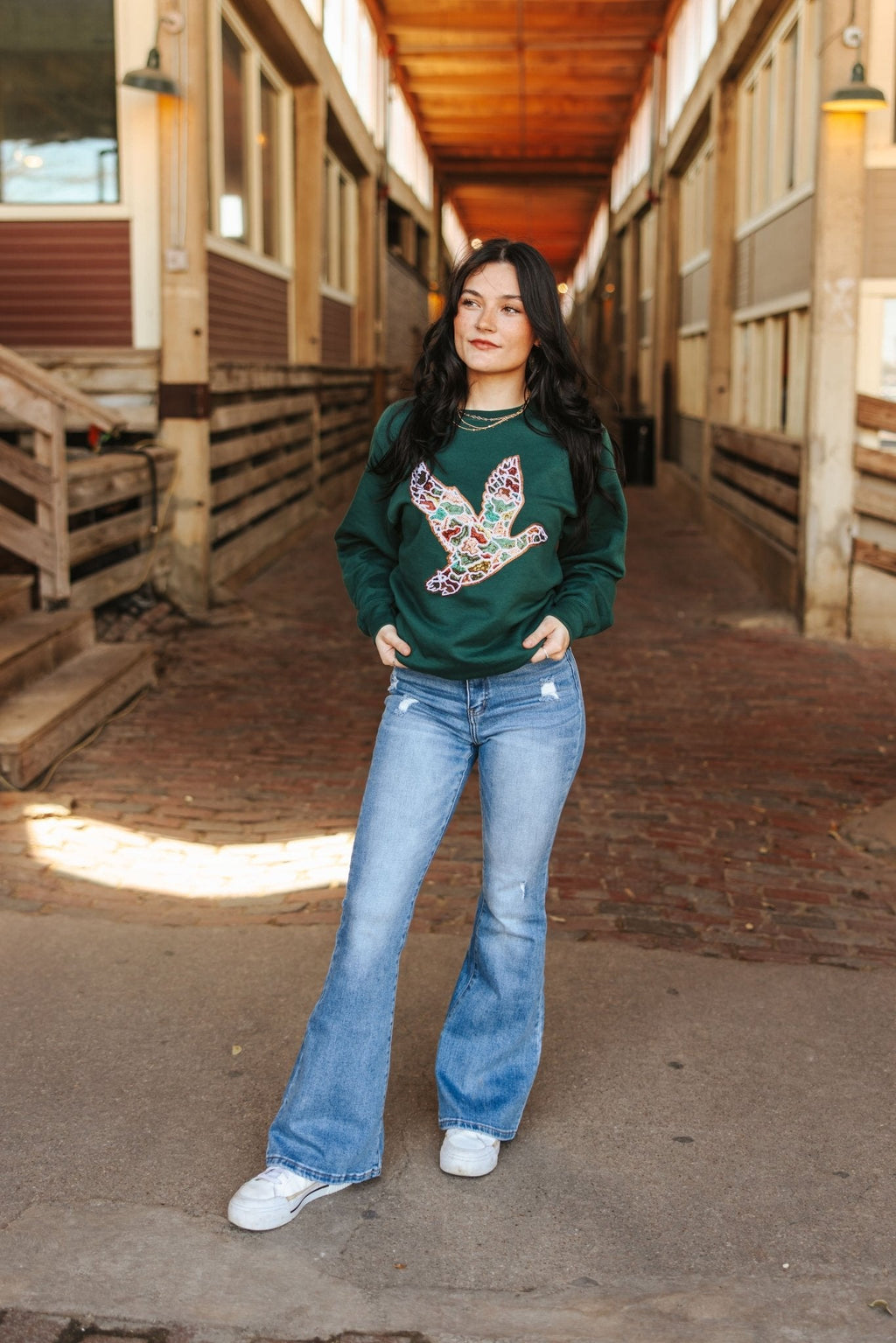 Sequin Duck Camo Patch Sweatshirt