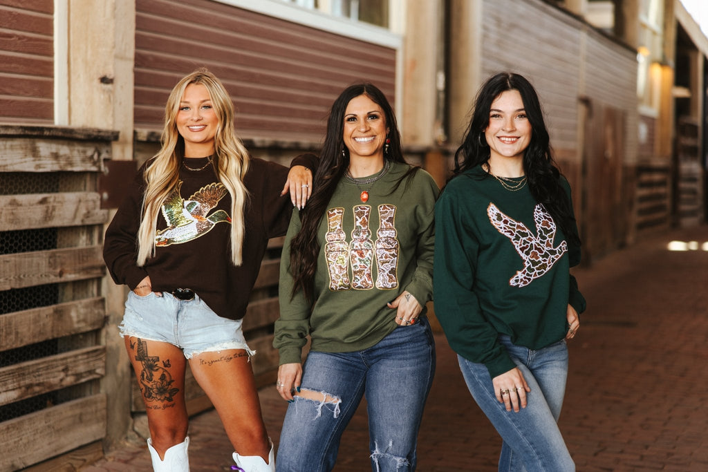 Sequin Duck Camo Patch Sweatshirt