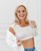 Square Neck Basic Cap Sleeve