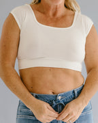 Square Neck Basic Cap Sleeve