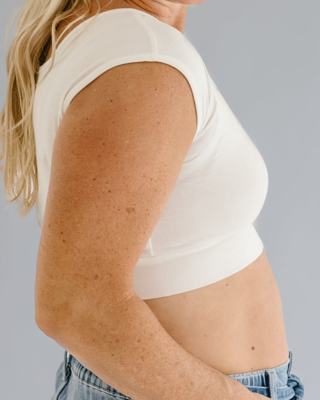 Square Neck Basic Cap Sleeve