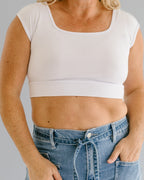 Square Neck Basic Cap Sleeve