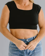 Square Neck Basic Cap Sleeve