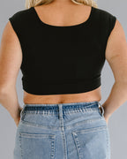 Square Neck Basic Cap Sleeve