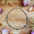 Black onyx and sterling silver pearl necklace western handmade jewelry by The Bijoux FAB.