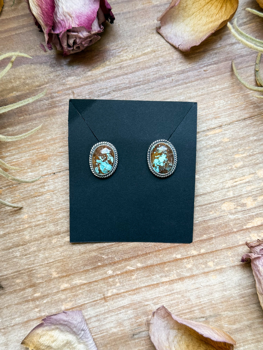 925 sterling silver studs with genuine turquoise stones and rising phoenix design, bold southwestern western casual earrings for everyday wear.