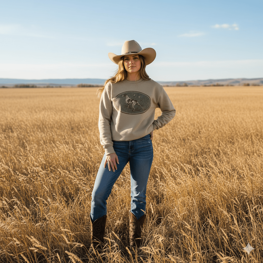 Western Hunt Dog Graphic Sweatshirt