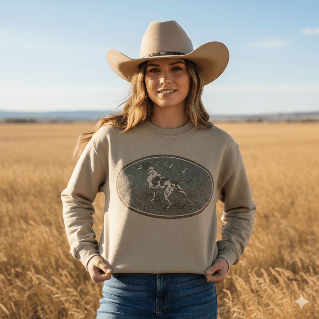 Western Hunt Dog Graphic Sweatshirt