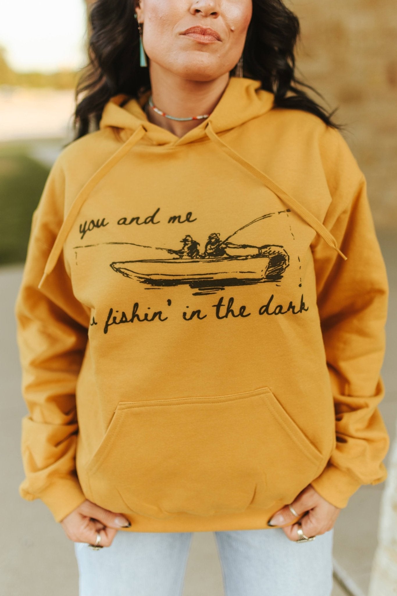 You And Me Go Fishing In The Dark Graphic Hoodie
