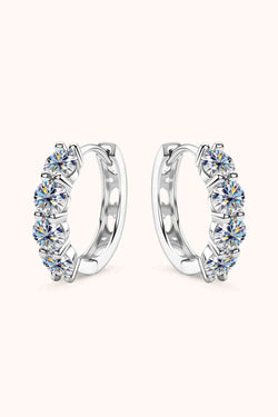 2.4 Carat Moissanite Huggie Earrings