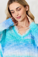 BiBi Tie Dye Frayed Hem Sweater